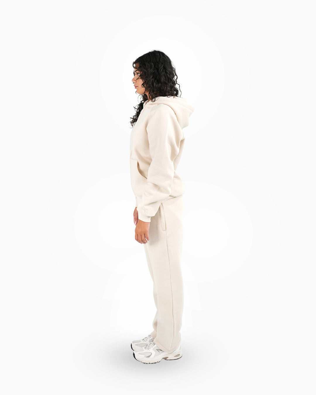 BASIC BEIGE TRACKSUIT WITH ZIP-HOODIE