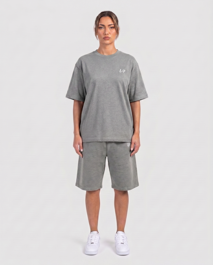 SUMMER BASICS DARK GREY SHORTS