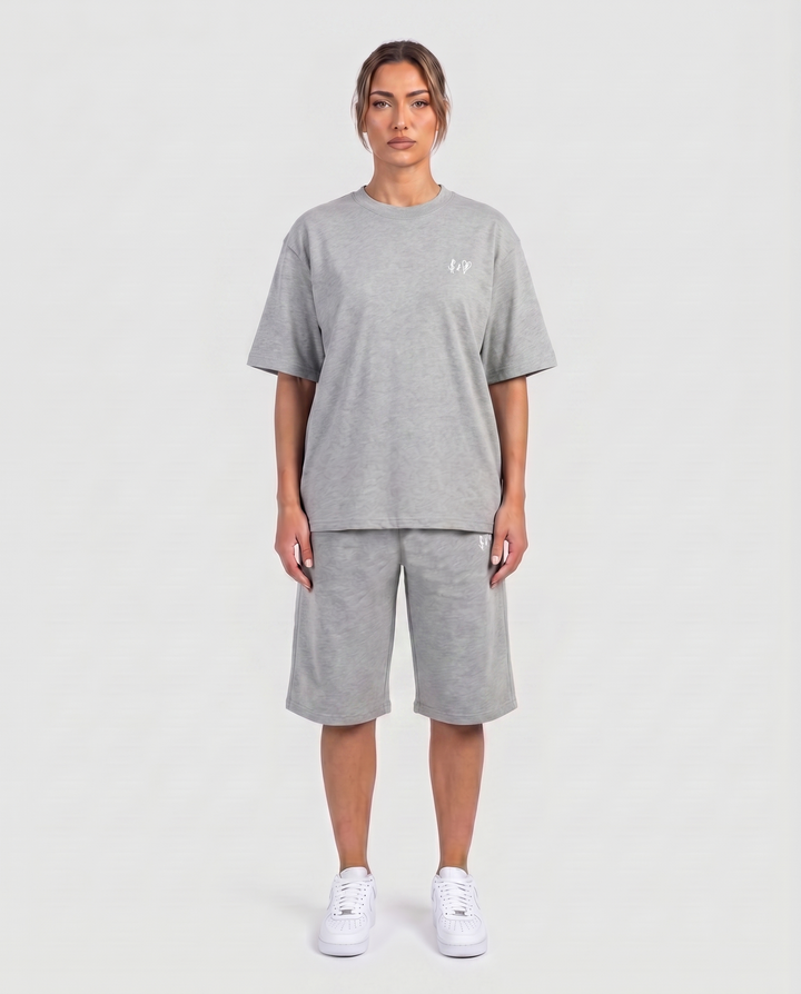 SUMMER BASICS LIGHT GREY SHORTS