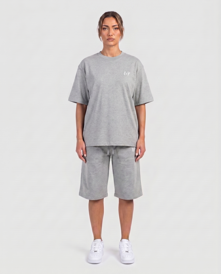 SUMMER BASICS LIGHT GREY TRACKSUITS