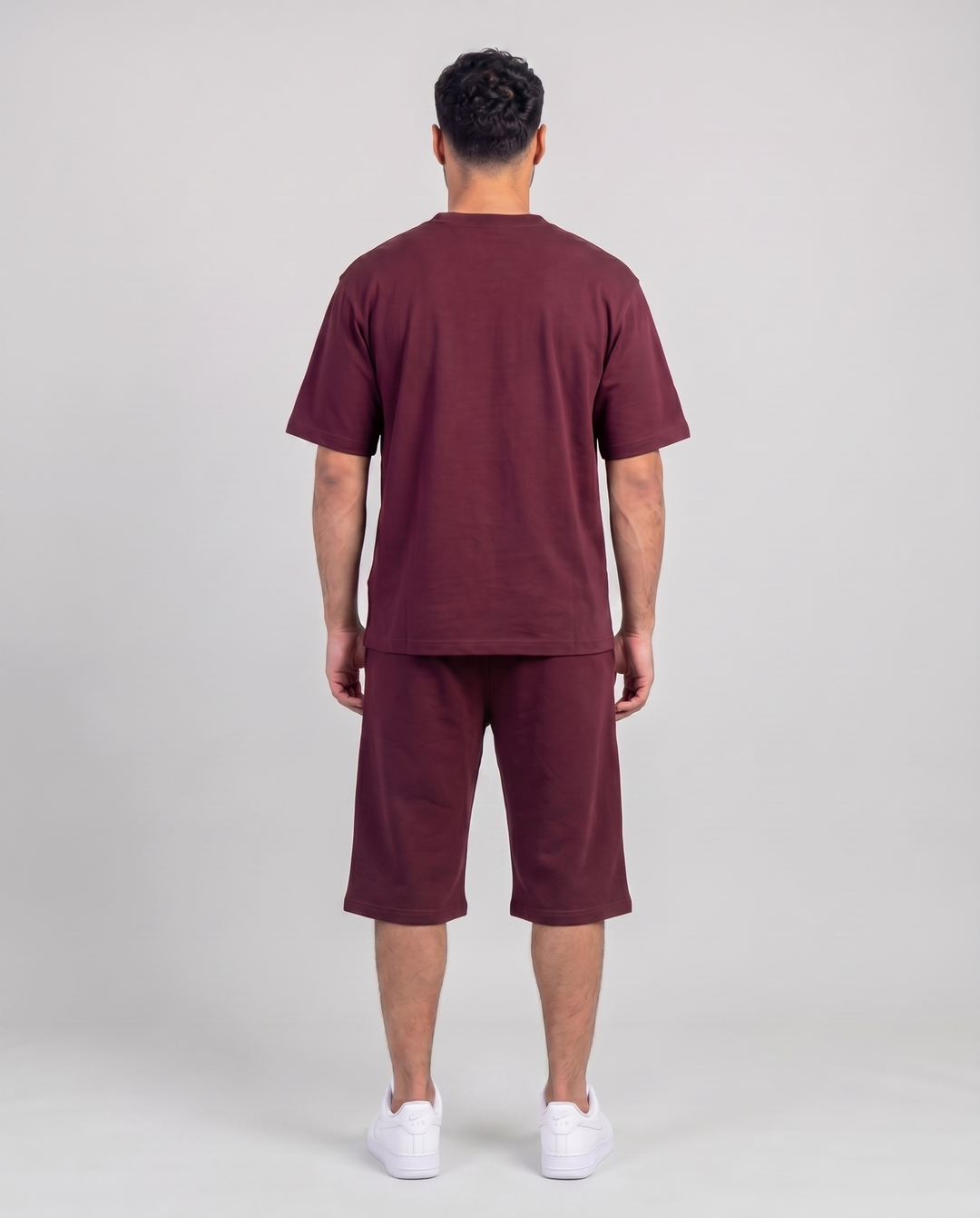 SUMMER BASICS BORDEAUX RED SHORTS