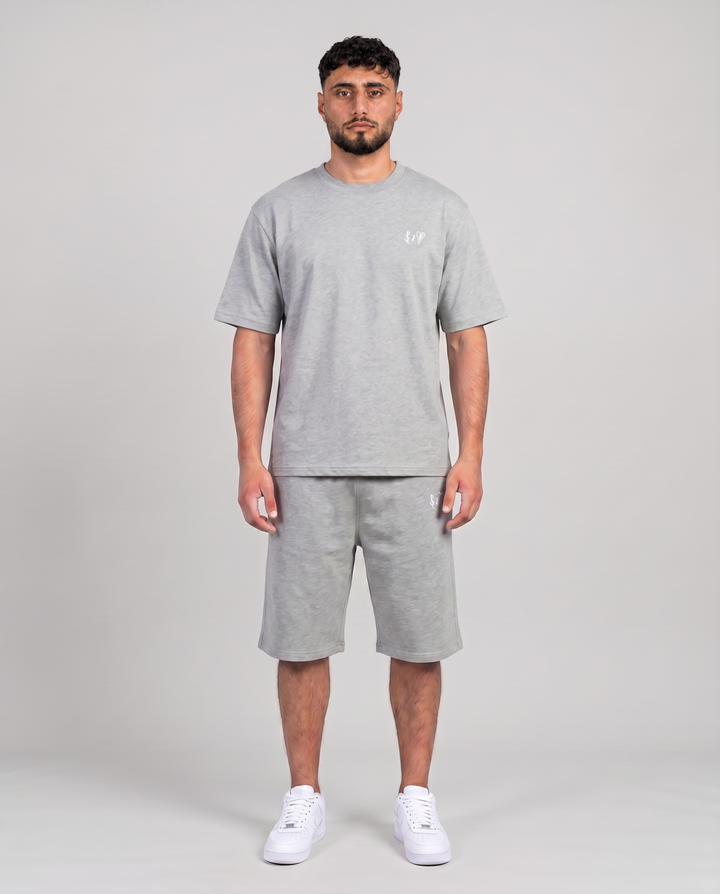 SUMMER BASICS LIGHT GREY TRACKSUITS