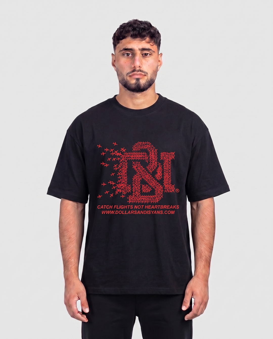 CATCH FLIGHTS BLACK T-SHIRT