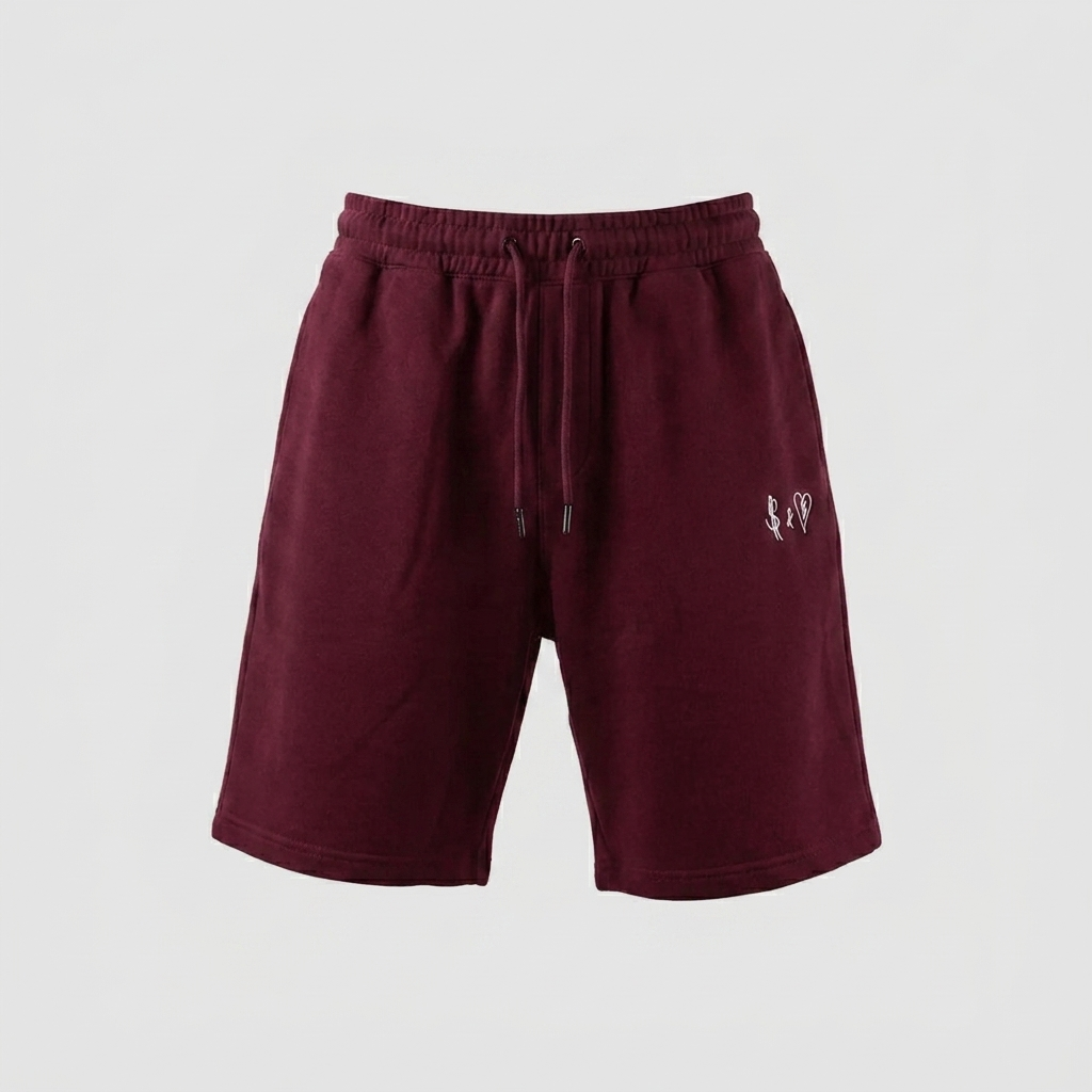 SUMMER BASICS BORDEAUX RED SHORTS