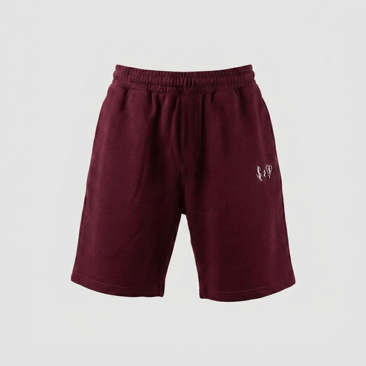 SUMMER BASICS BORDEAUX RED SHORTS