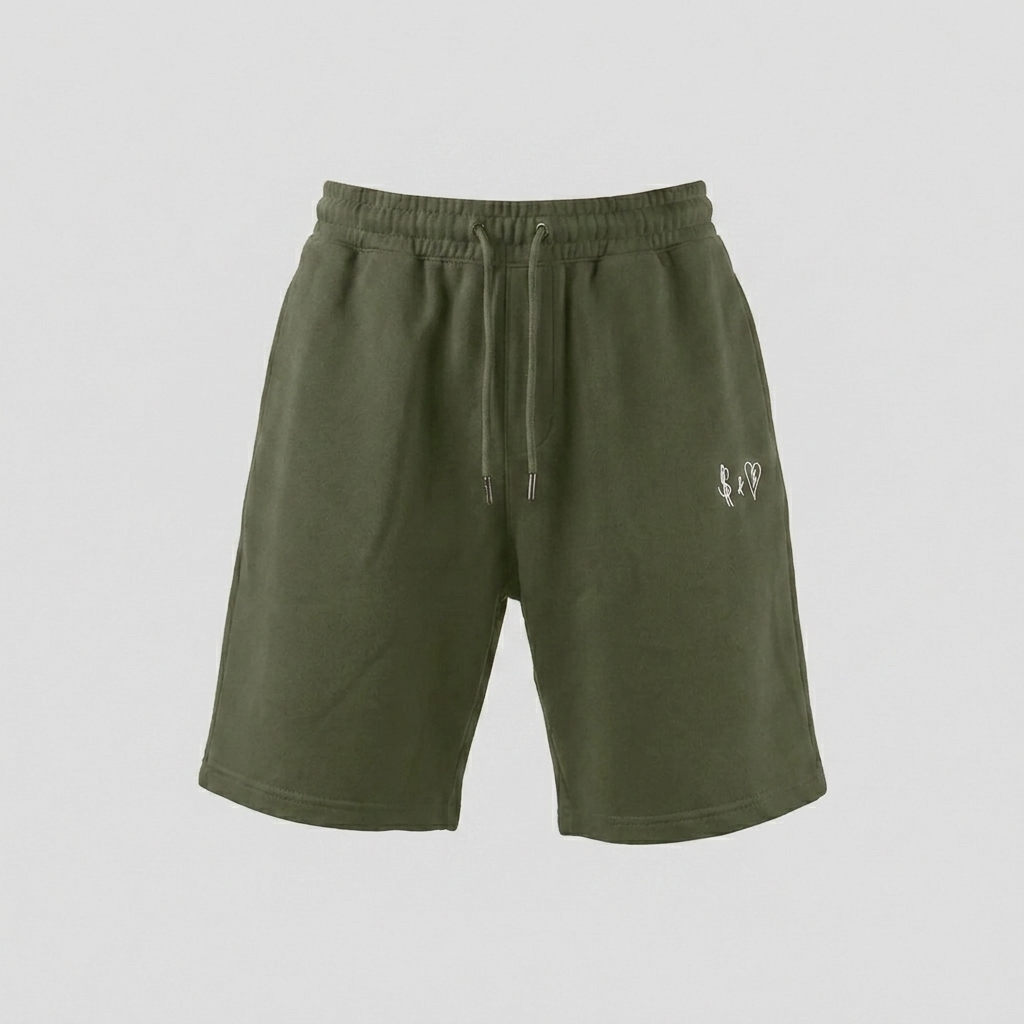 SUMMER BASICS OLIVE GREEN SHORTS