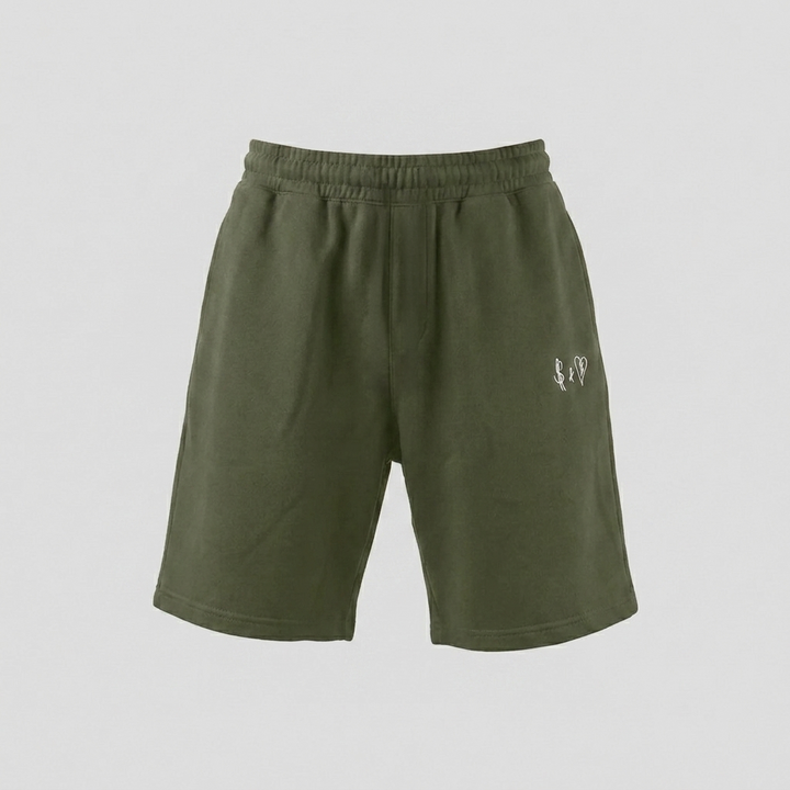 SUMMER BASICS OLIVE GREEN SHORTS