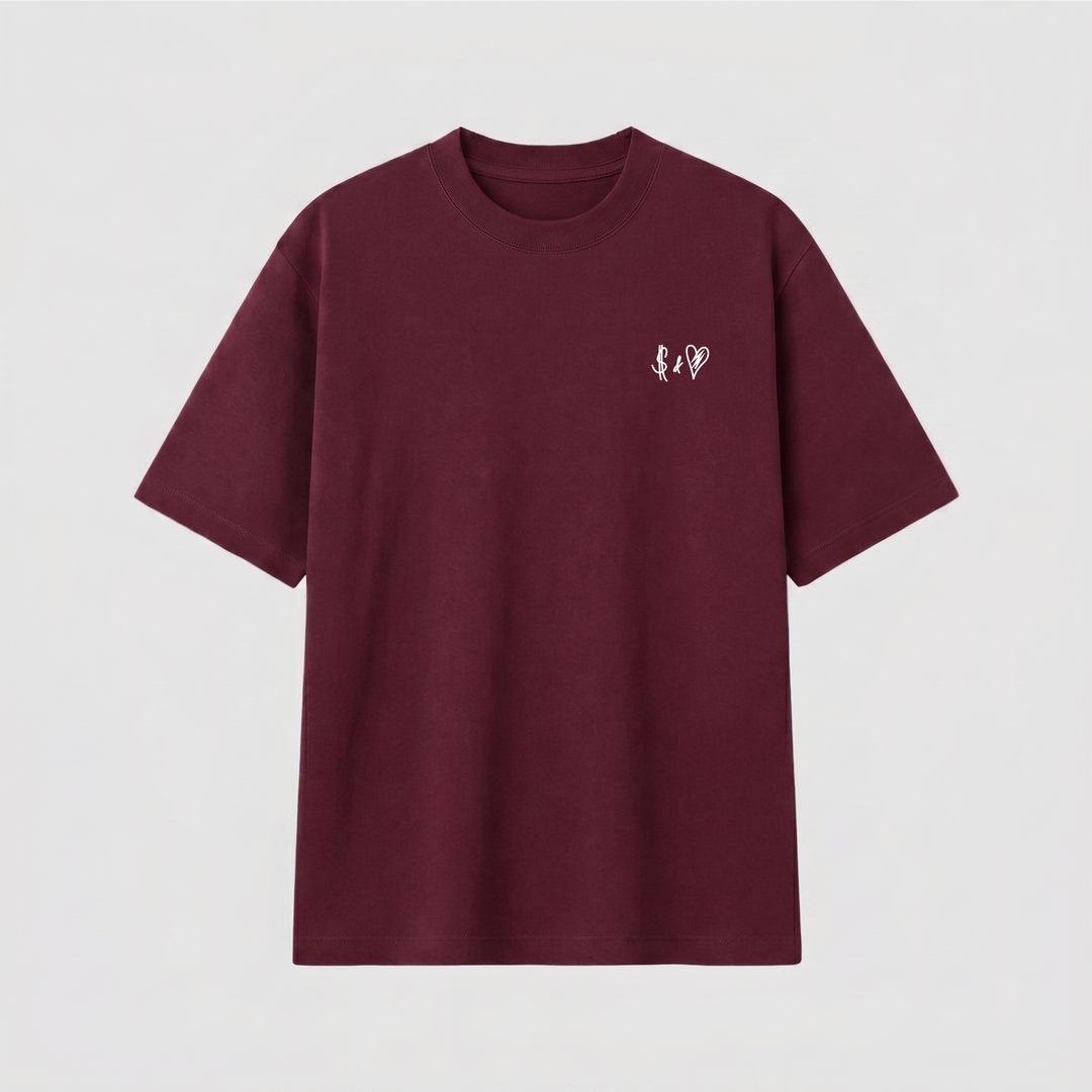 SUMMER BASICS BORDEAUX RED T-SHIRT