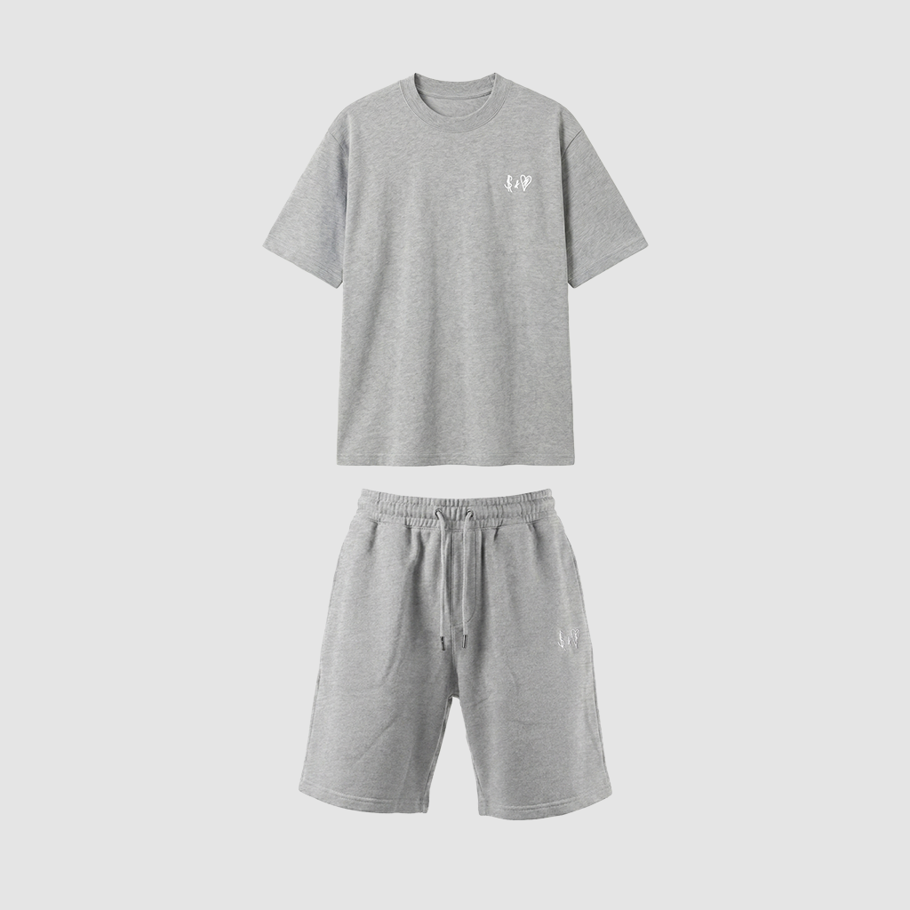 SUMMER BASICS LIGHT GREY TRACKSUITS