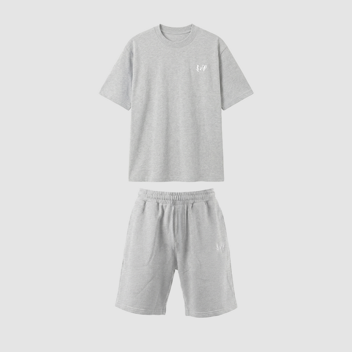 SUMMER BASICS LIGHT GREY TRACKSUITS