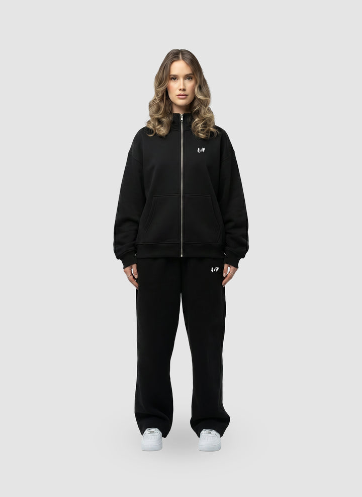 BASIC BLACK SWEAT-JACKET