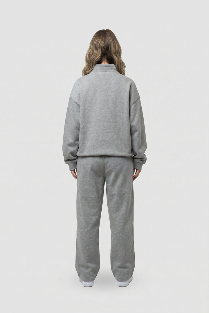 BASIC DARK GREY 1/4 ZIP-HOODIE