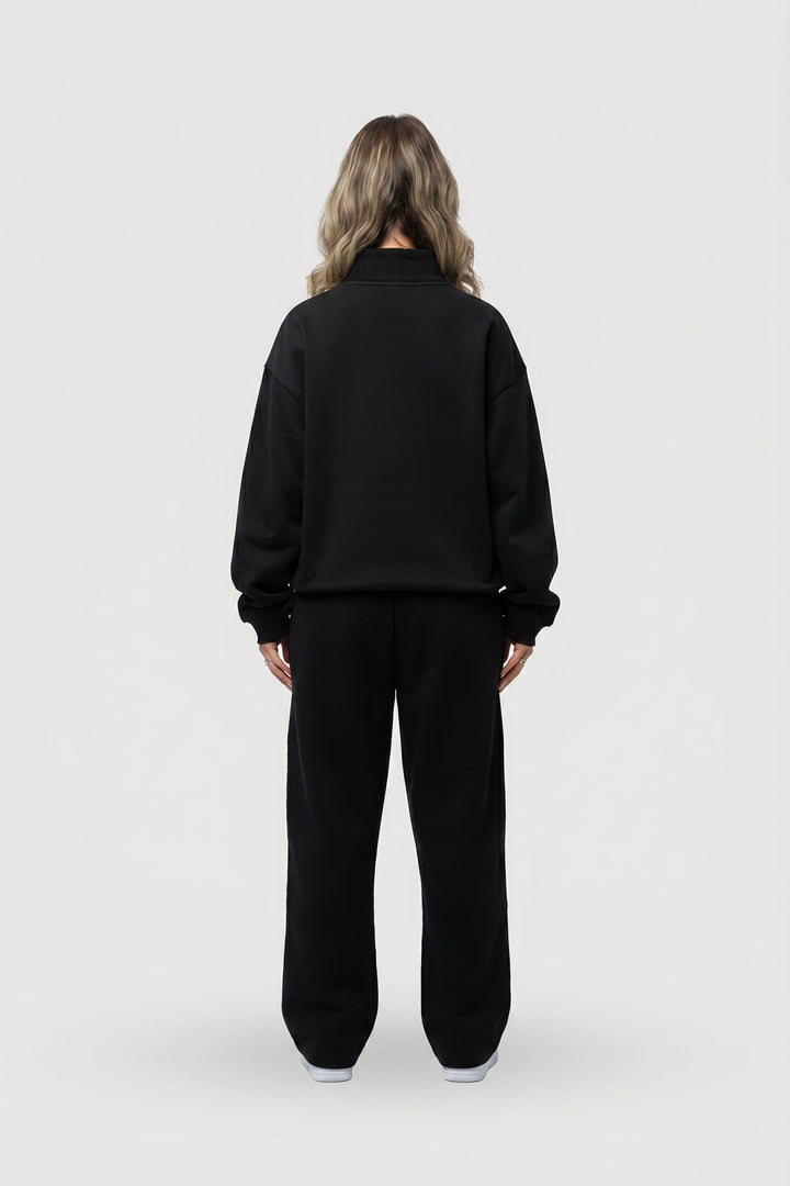 BASIC BLACK SWEAT-JACKET