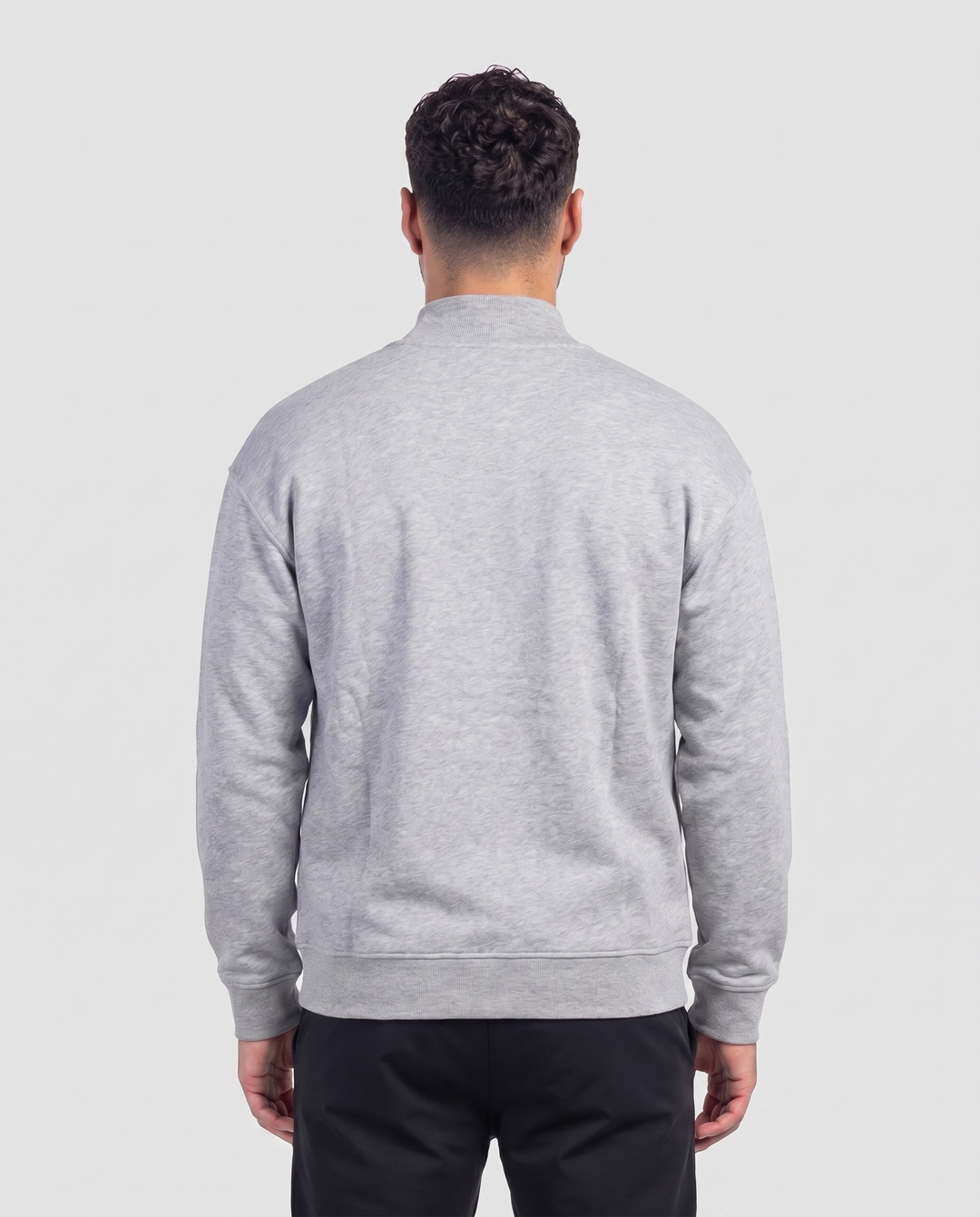 BASIC DARK GREY 1/4 ZIP-HOODIE