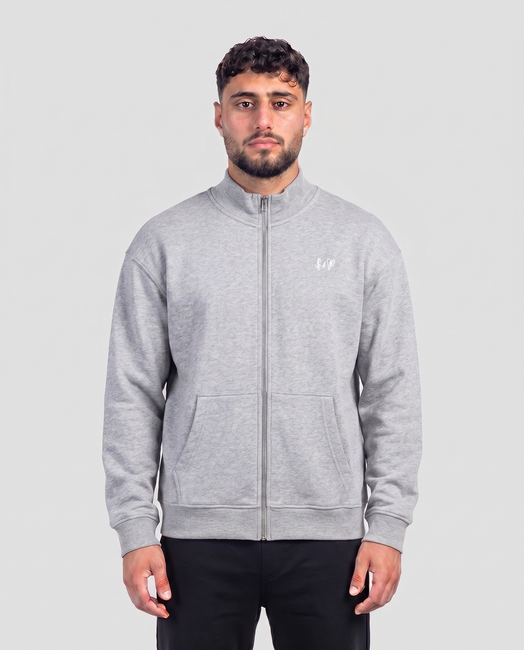 BASIC DARK GREY SWEAT-JACKET