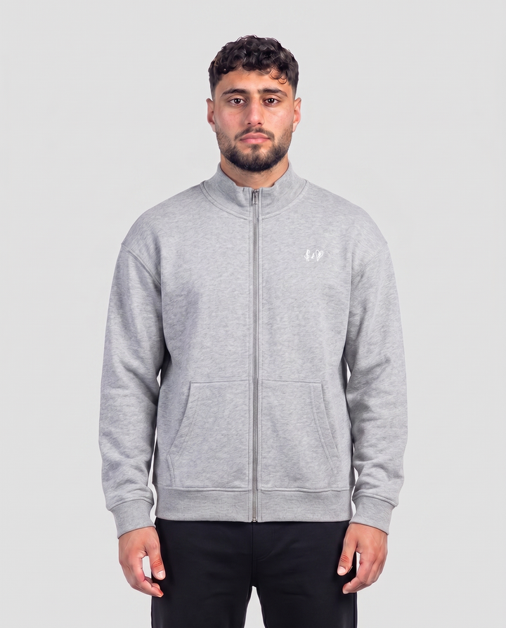 BASIC DARK GREY SWEAT-JACKET
