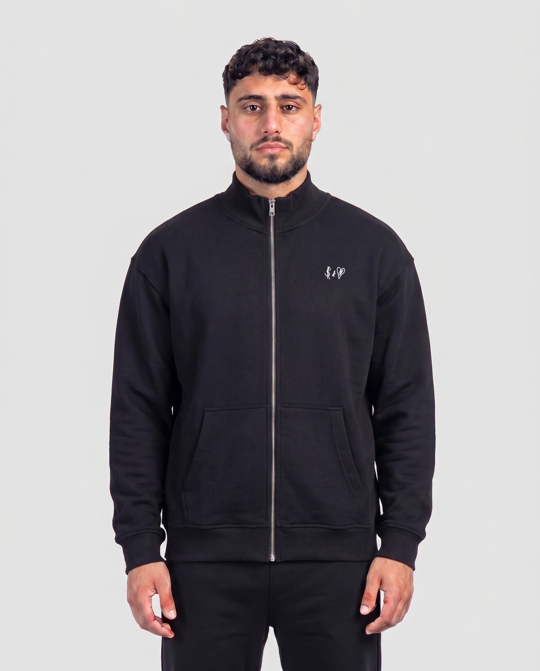 BASIC BLACK SWEAT-JACKET