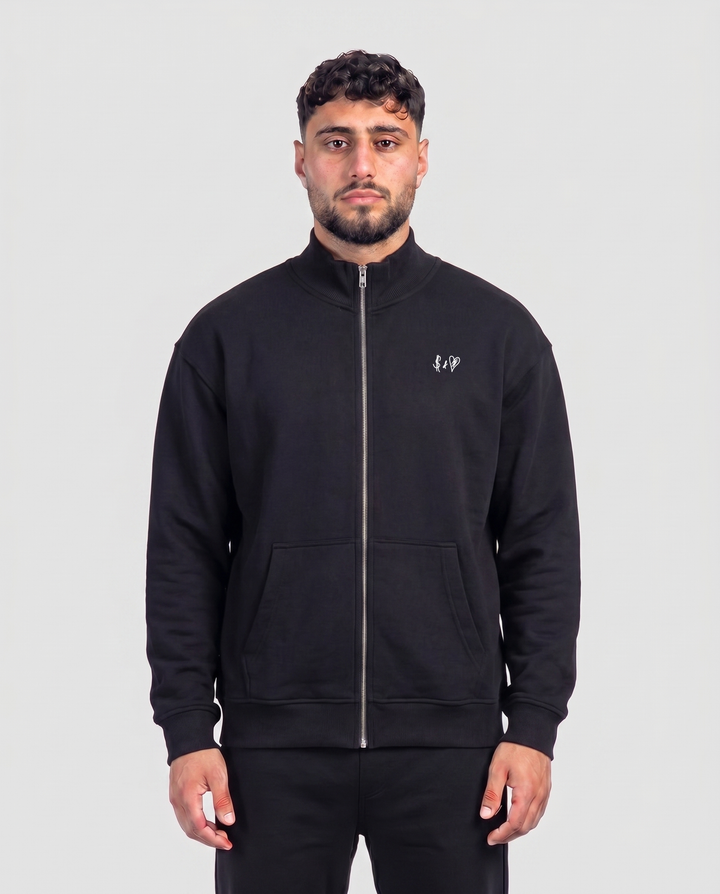 BASIC BLACK SWEAT-JACKET