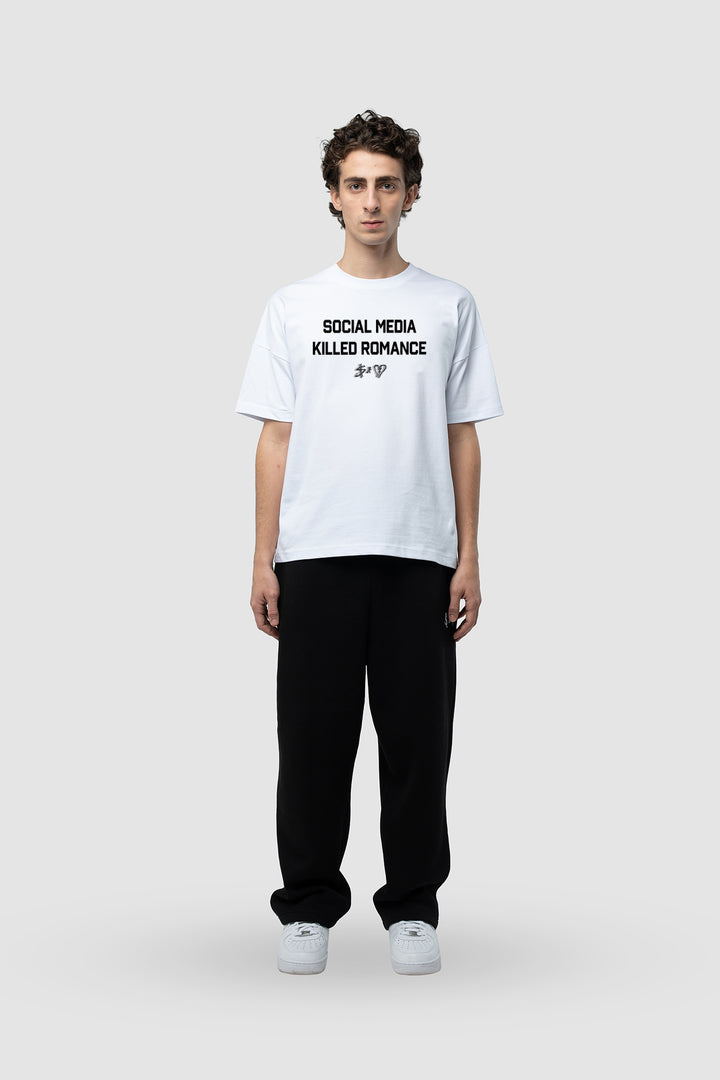 SOCIAL MEDIA KILLED ROMANCE WHITE T-SHIRT
