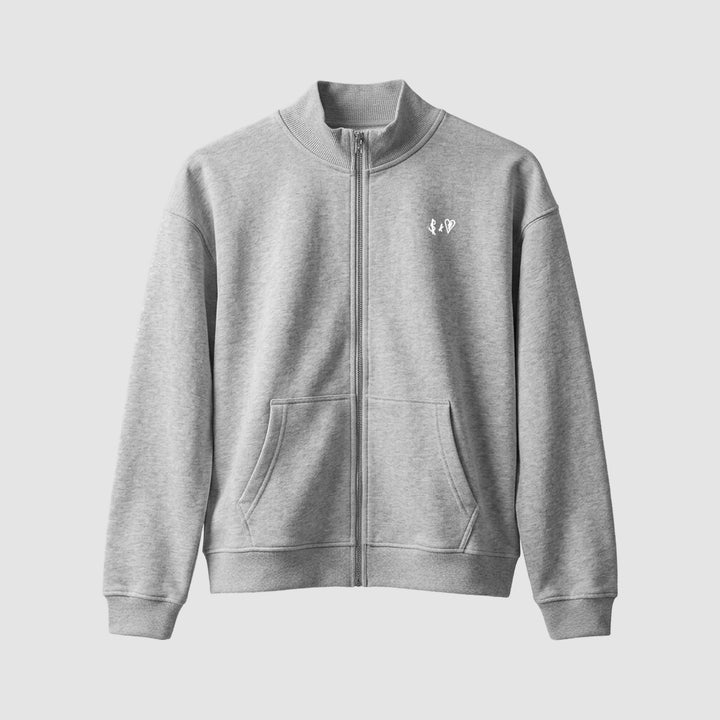 BASIC DARK GREY SWEAT-JACKET