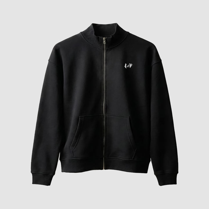 BASIC BLACK SWEAT-JACKET