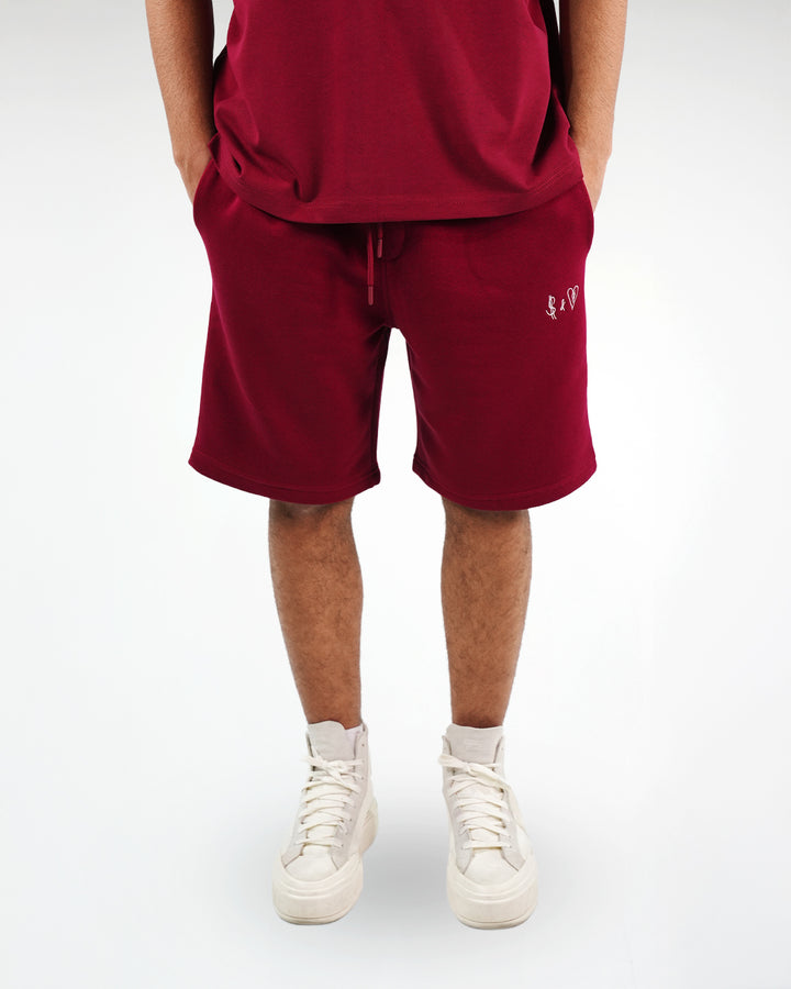 Summer Basics Bordeaux Red Short