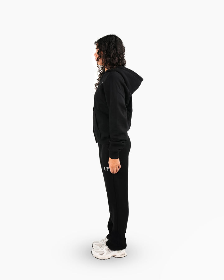 BASIC BLACK TRACKSUIT WITH HOODIE