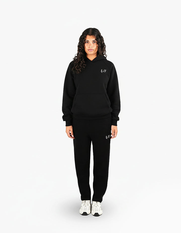 BASIC BLACK TRACKSUIT WITH HOODIE