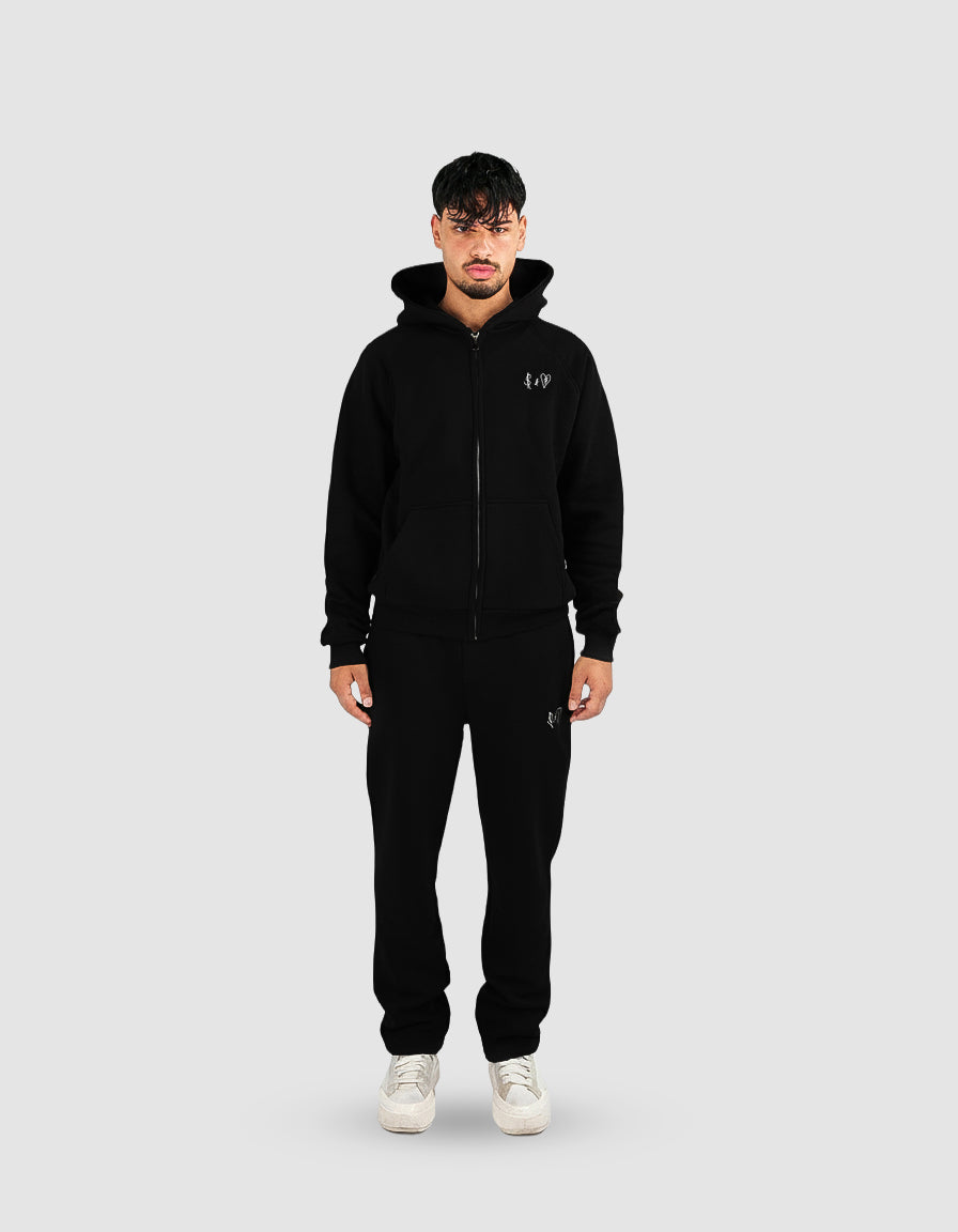 Basic Black ZIP-Hoodie