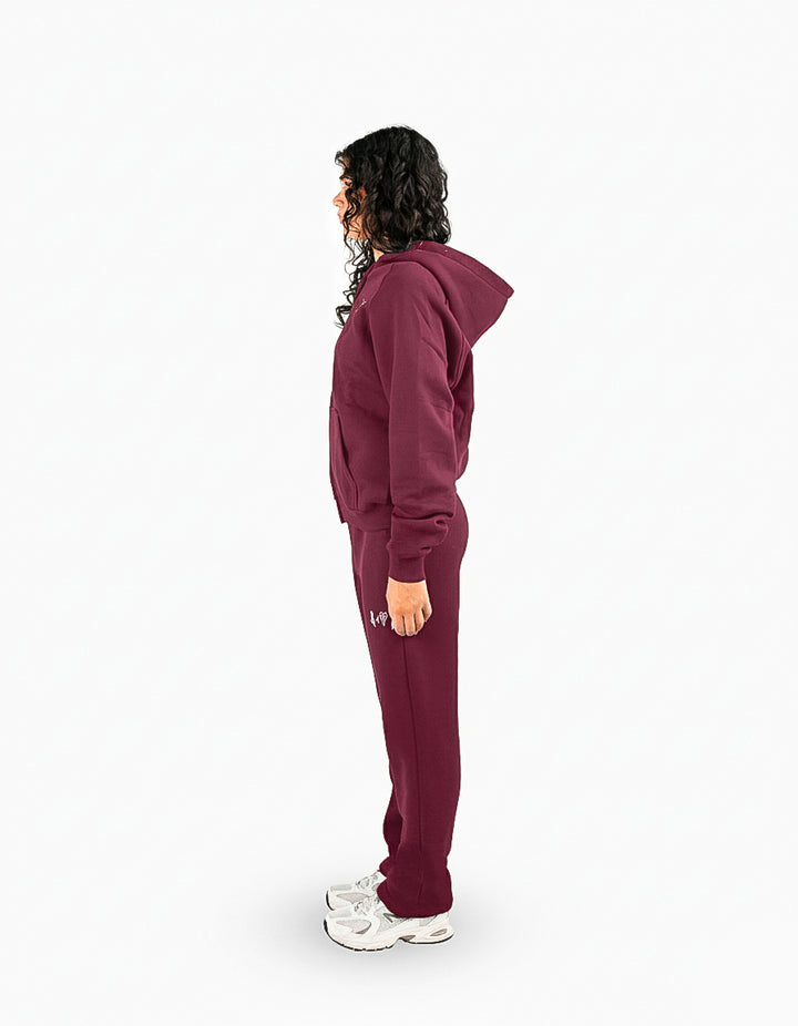 BASIC BORDEAUX TRACKSUIT WITH HOODIE