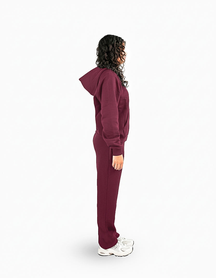 BASIC BORDEAUX TRACKSUIT WITH HOODIE