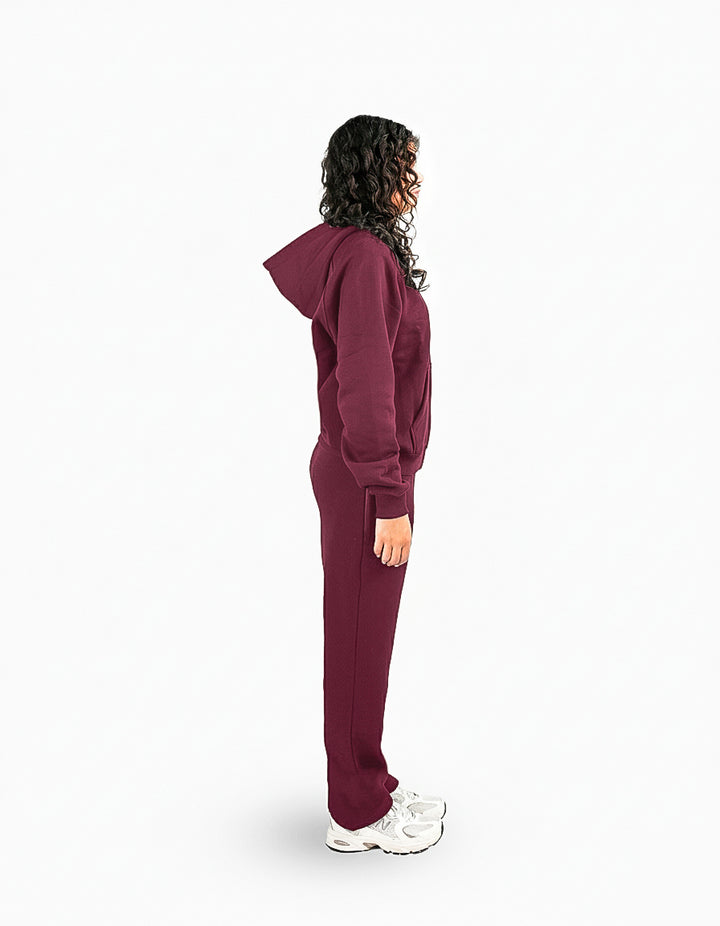BASIC BORDEAUX TRACKSUIT WITH HOODIE