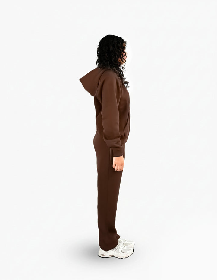 BASIC CHOCOLATE TRACKSUIT WITH HOODIE