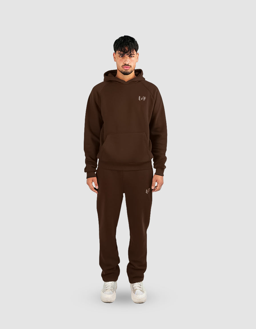 BASIC CHOCOLATE TRACKSUIT WITH HOODIE