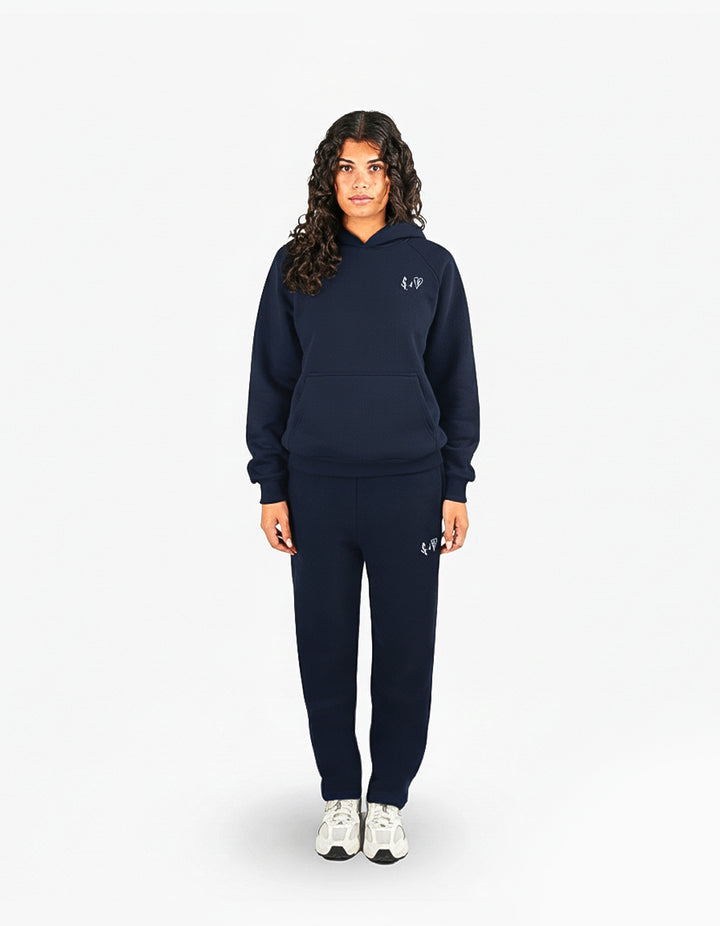 BASIC NAVY BLUE TRACKSUIT WITH HOODIE