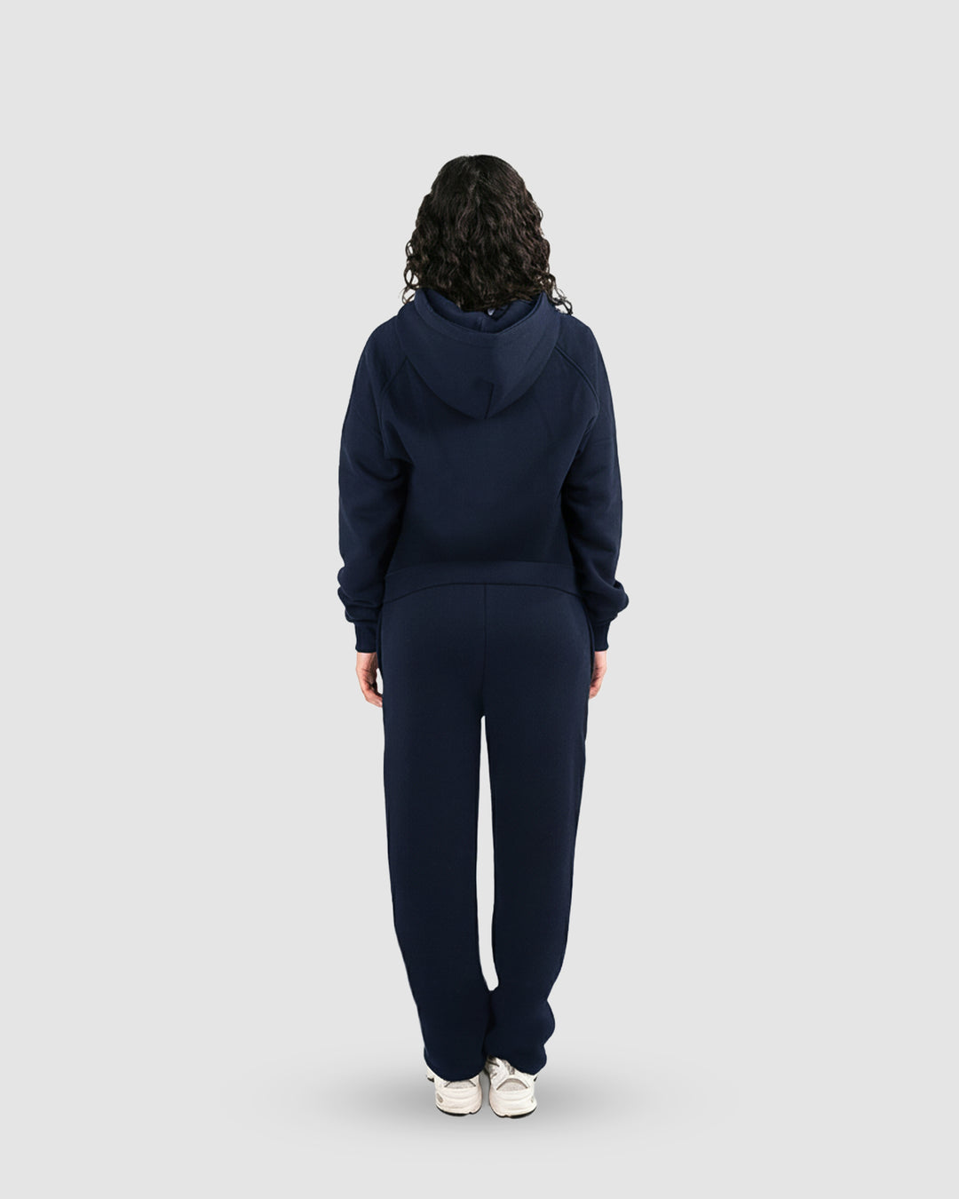 BASIC NAVY BLUE TRACKSUIT WITH ZIP-HOODIE