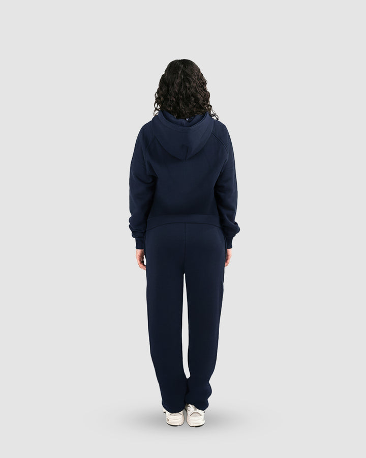BASIC NAVY BLUE TRACKSUIT WITH ZIP-HOODIE