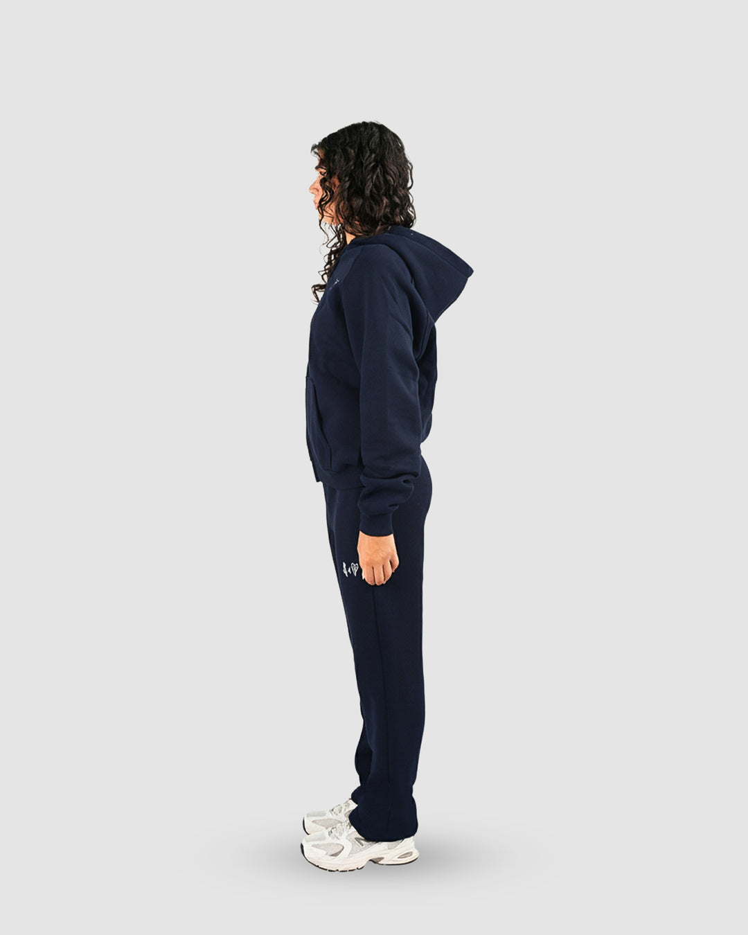 BASIC NAVY BLUE TRACKSUIT WITH ZIP-HOODIE