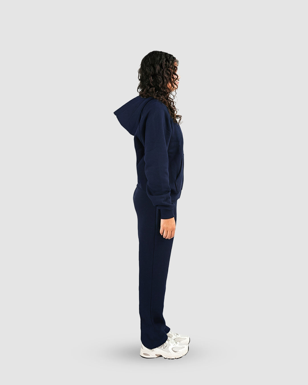 BASIC NAVY BLUE TRACKSUIT WITH ZIP-HOODIE