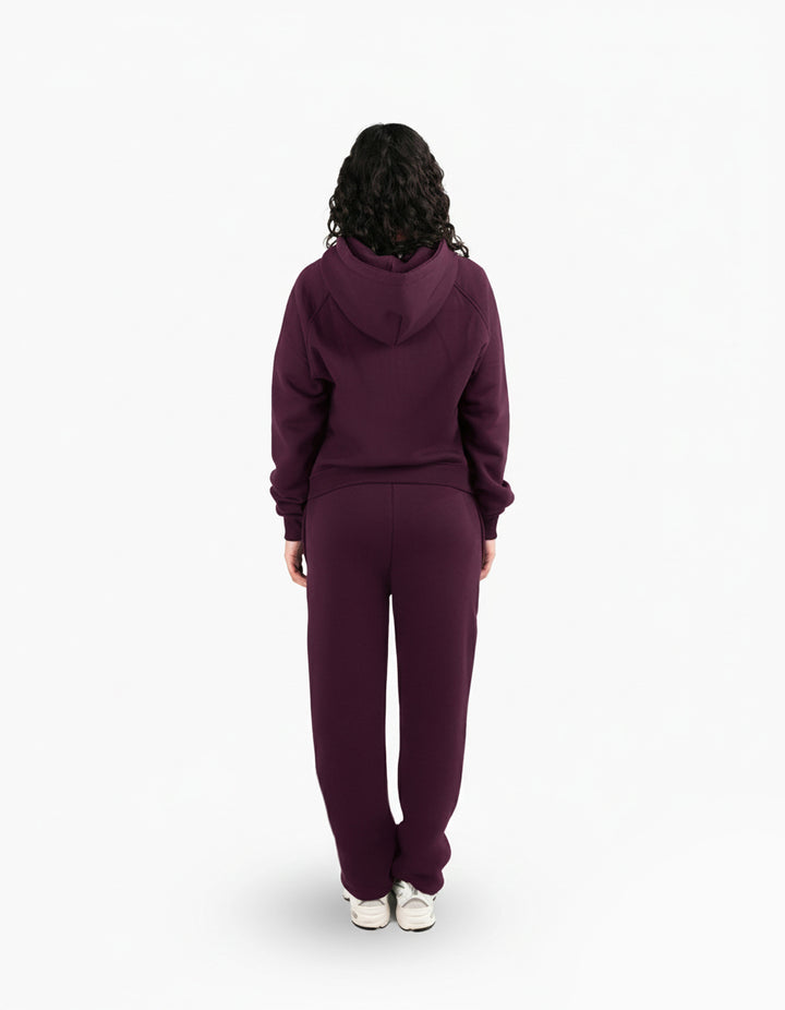 BASIC PLUM TRACKSUIT WITH HOODIE