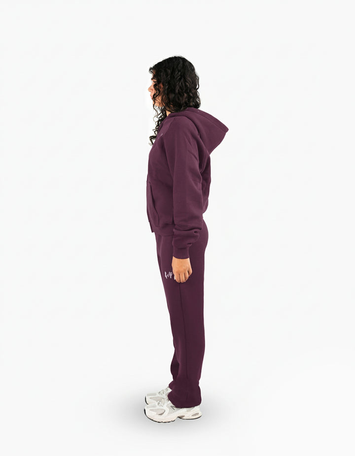 BASIC PLUM TRACKSUIT WITH HOODIE