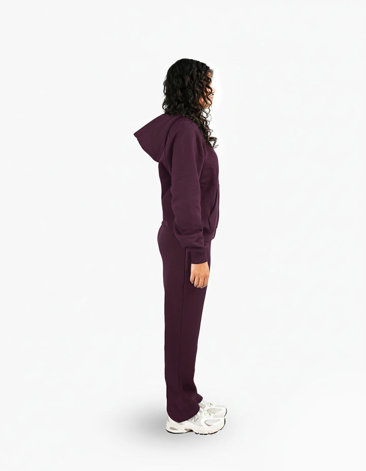 BASIC PLUM TRACKSUIT WITH HOODIE