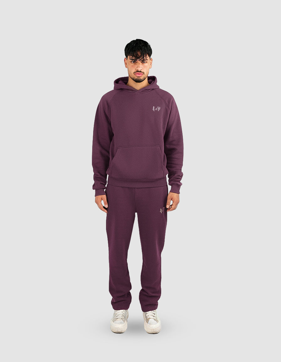 BASIC PLUM TRACKSUIT WITH HOODIE