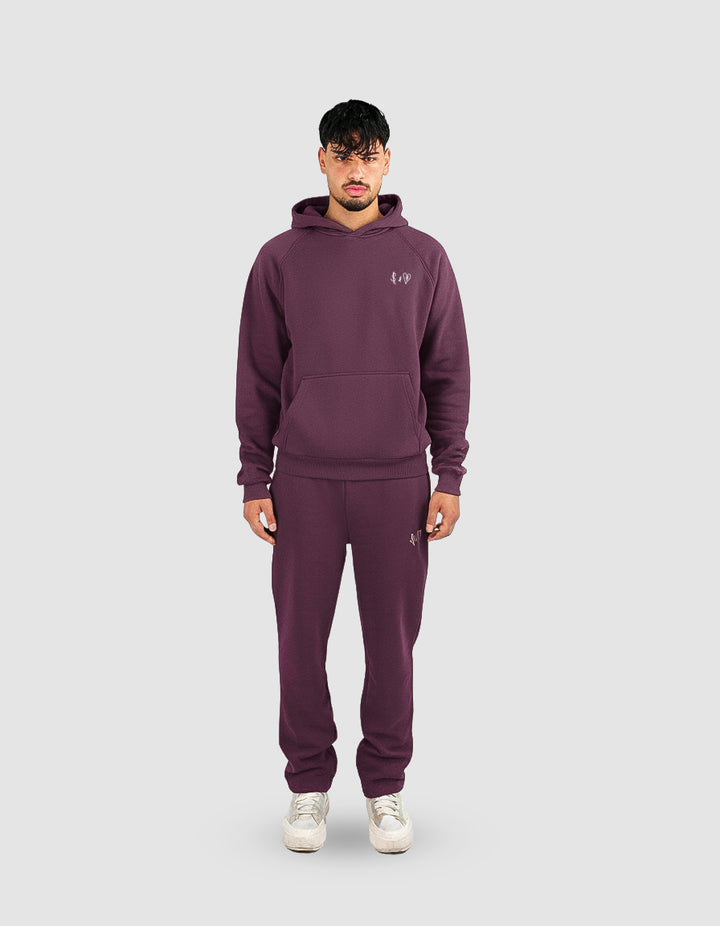 BASIC PLUM TRACKSUIT WITH HOODIE