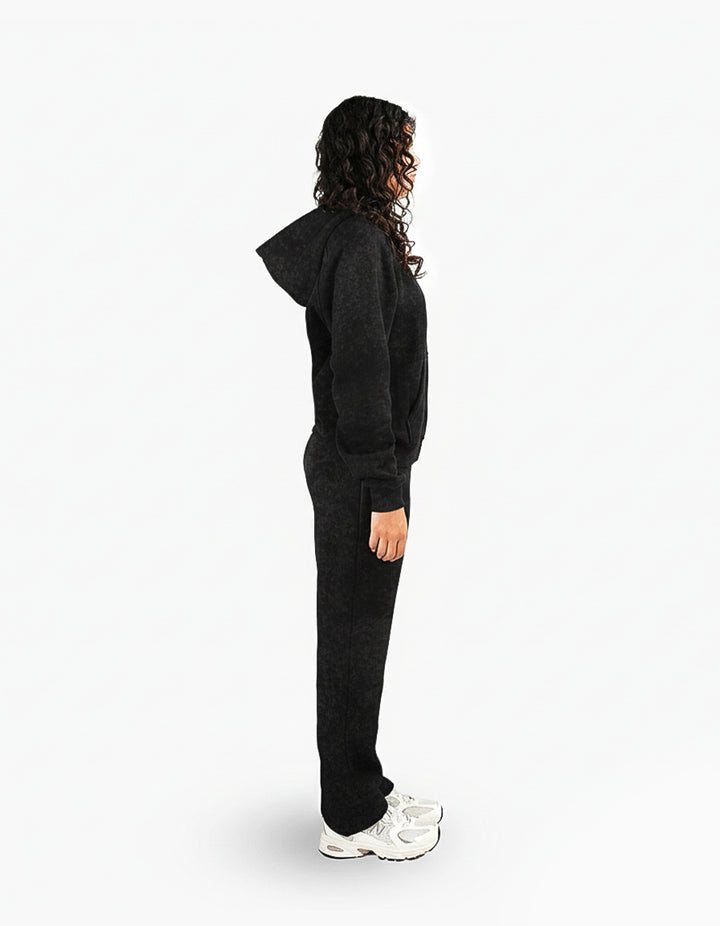 Basic Washed Black ZIP-Hoodie