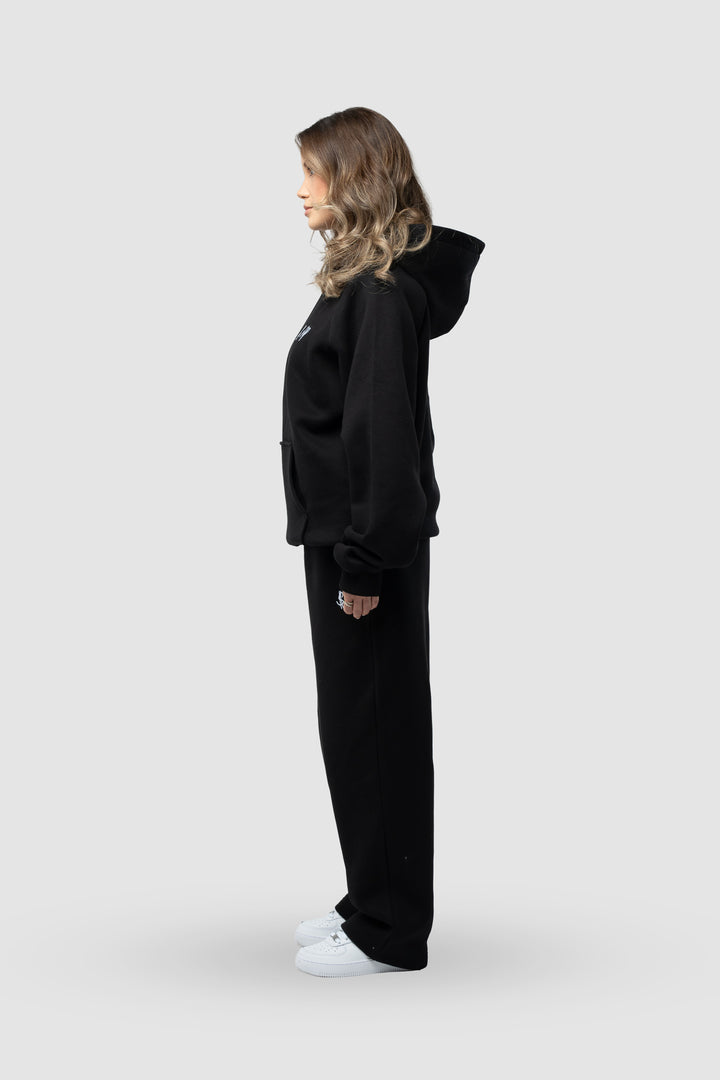 BASIC BLACK TRACKSUIT WITH HOODIE