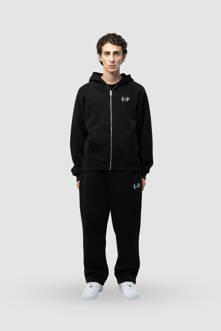 BASIC BLACK ZIP-HOODIE