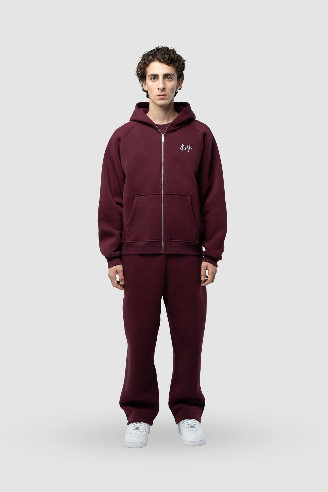 BASIC BORDEAUX ZIP-HOODIE