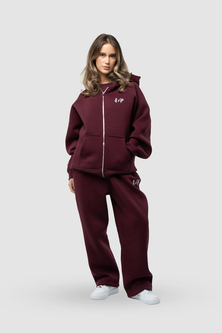 BASIC BORDEAUX ZIP-HOODIE