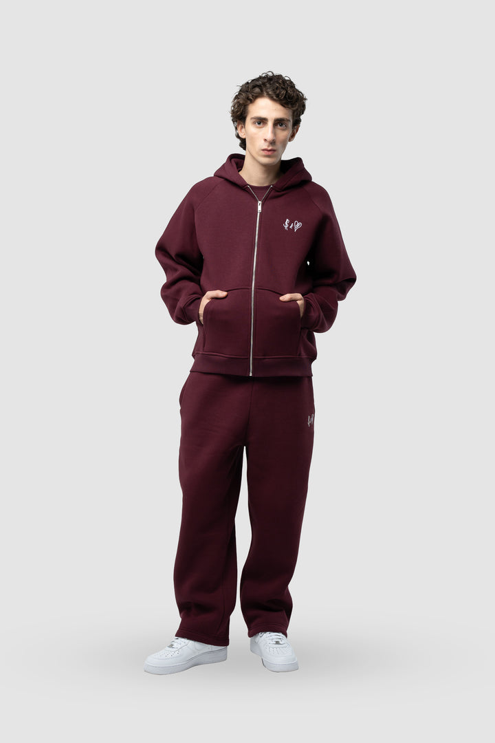 BASIC BORDEAUX ZIP-HOODIE
